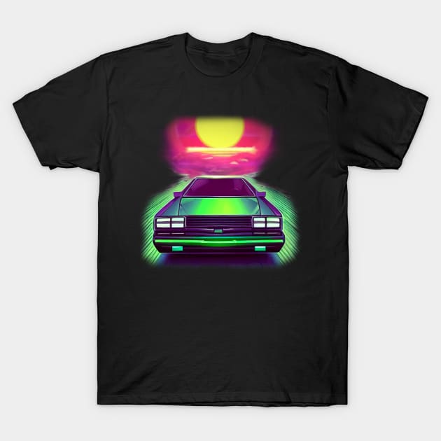 Synthwave Styled DeLorean T-Shirt by PNPTees